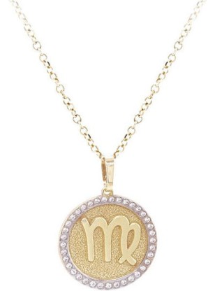 Necklace Zodiac Gold K9 Virgo with zircons