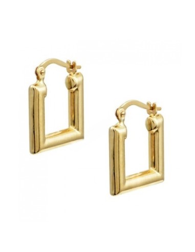 Earrings hoop gold K9 Tetragon