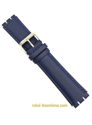 Λουράκι Swatch Δερμάτινο 22mm μπλε TZEVELION 2