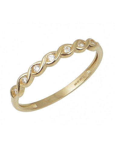 Ring gold K14 in line zircons