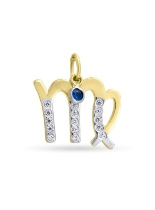 Zodiac Sign 9K Gold Virgo with Birthstone