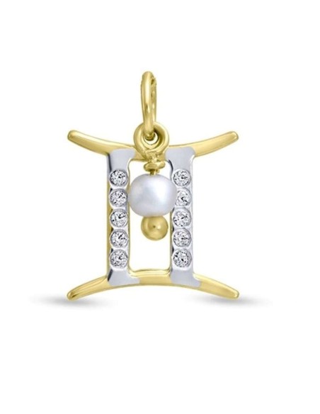 Zodiac Sign 9K Gold Gemini with Birthstone
