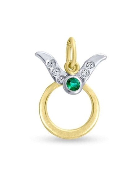 Zodiac Sign 9K Gold Taurus with Birthstone