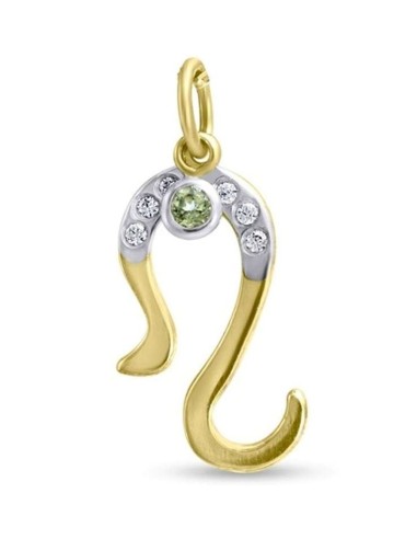 Zodiac Sign 9K Gold Leon with Birthstone