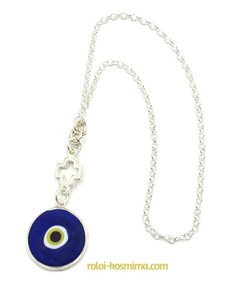Car Amulet Silver 925° Dark blue Eye