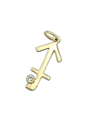 Zodiac Sign 9K Gold Sagittarius with zircon