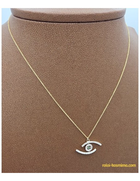 Necklace gold 9Κ eye