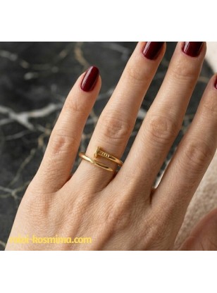 Ring gold K14 Nail type Cartier 2