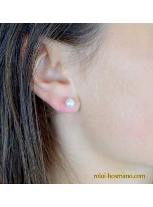 Earrings gold K14 Pearl baroque 5mm 2