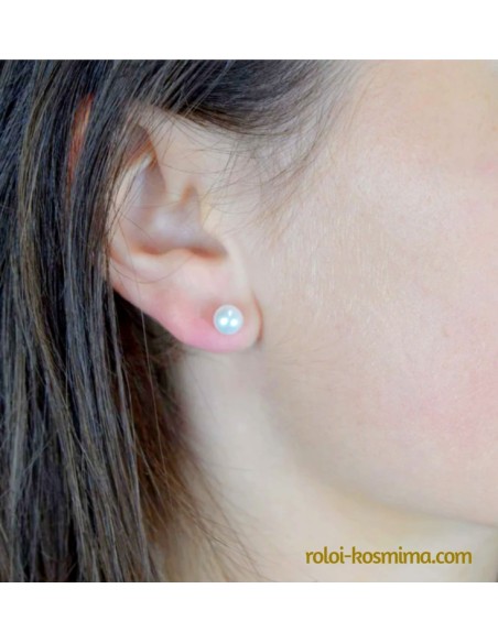 Earrings gold K14 Pearl baroque 5mm