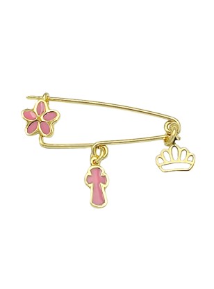 Child Pendant Silver 925 Cross pink