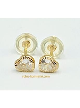 Earrings gold K14 Hearts 2