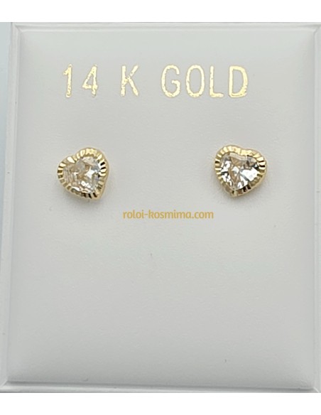 Earrings gold K14 Hearts