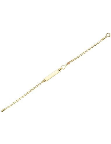 Child name Bracelet Gold 14Κ with heart