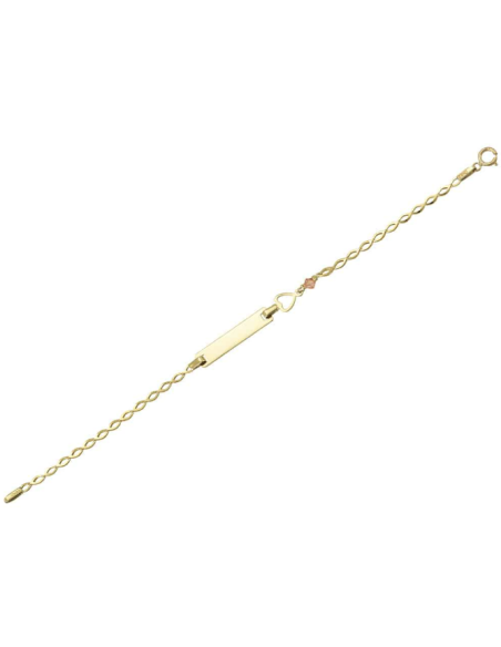 Child name Bracelet Gold 14Κ with heart