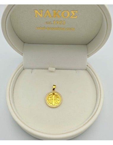 Pendant gold K9 twin side
