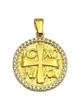 Κωνσταντινάτο Φυλαχτό Χρυσό Κ9 δύο όψεων