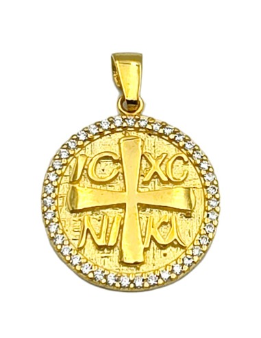 Pendant gold K9 twin side