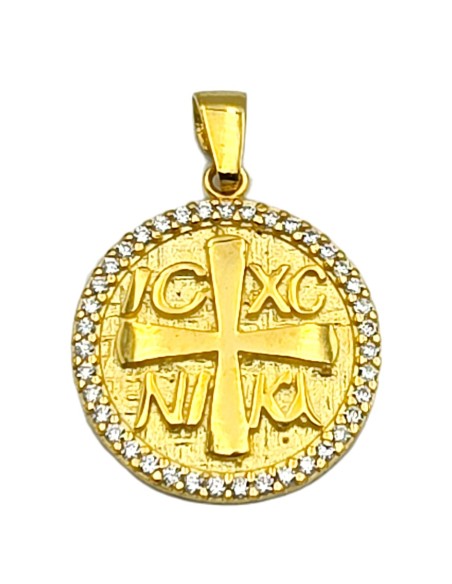 Pendant gold K9 twin side