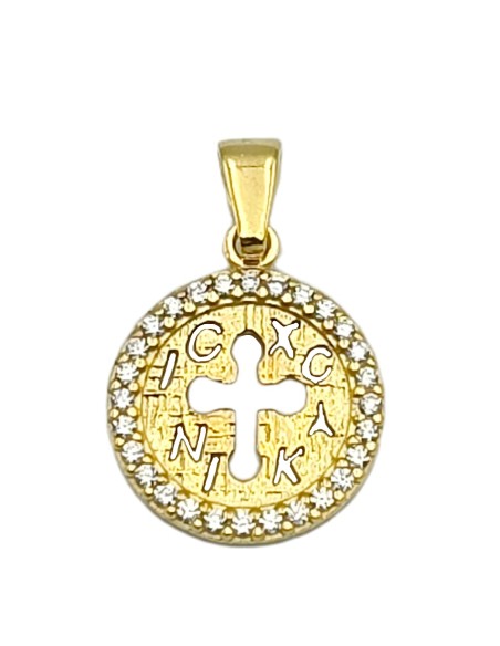 Pendant gold K9 with zircons