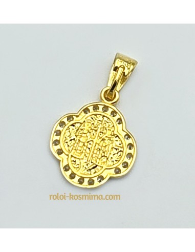 Pendant gold K9 two sides