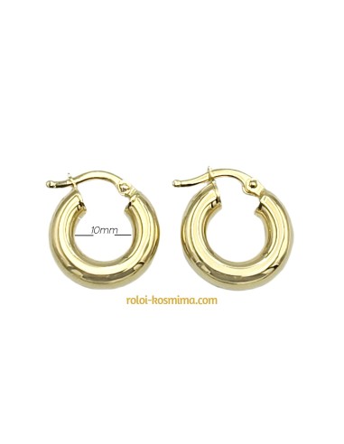 arrings hoop gold 14κ 10mm