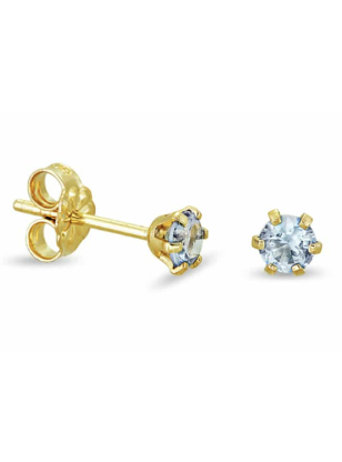 Earrings gold 9K green zircon 4mm