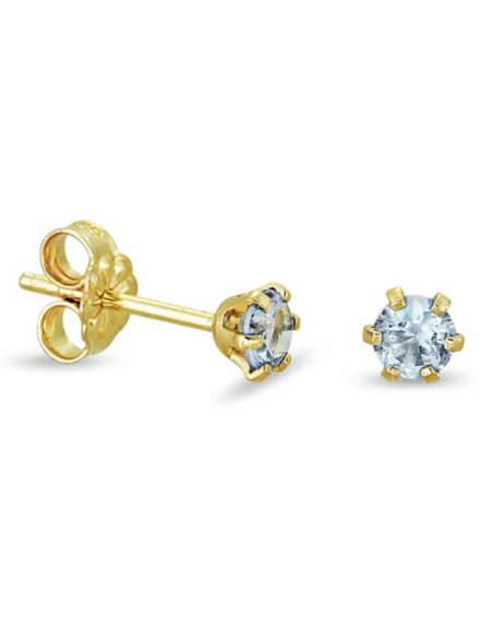 Earrings gold 9K green zircon 4mm