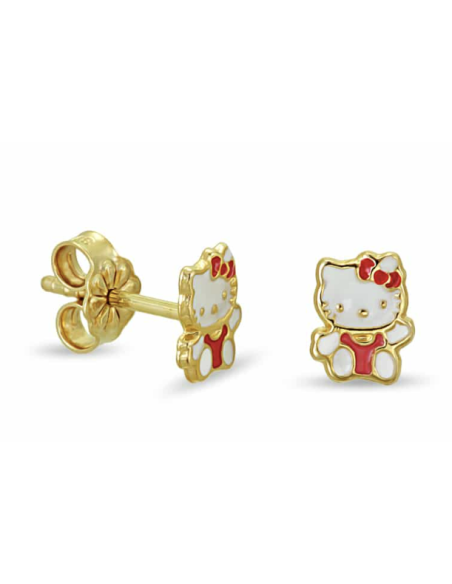 Σκουλαρίκια Χρυσά Κ9 Παιδικά Hello Kitty