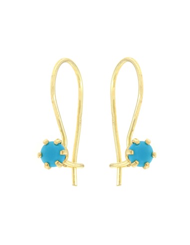 Earrings children Gold K9 cyan zircons