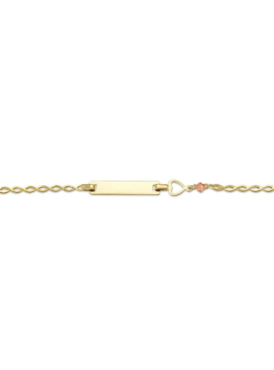 Child name Bracelet Gold 14Κ with heart