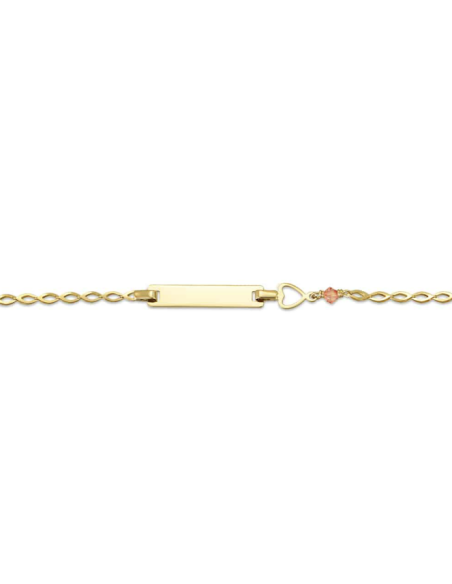 Child name Bracelet Gold 14Κ with heart