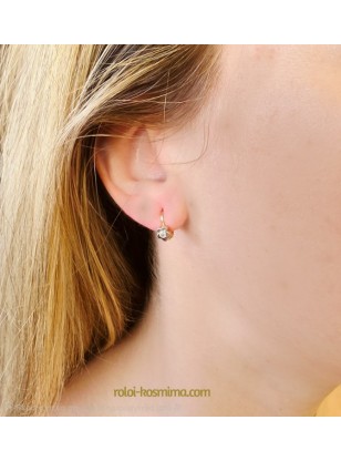 Earrings Gold half-hanging "Daisies" 2