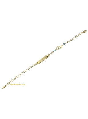 Child name Bracelet Gold 9K 'Car' 2