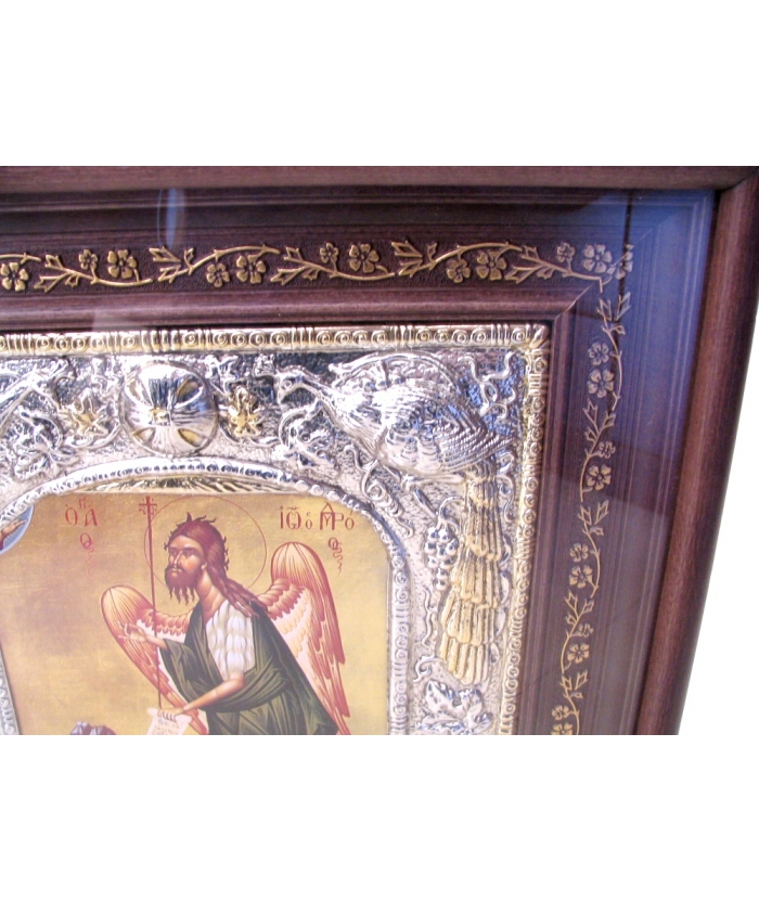 Silver icon with glass 35x43cm