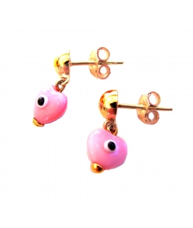 Earrings children Gold 'Pink Hearts'