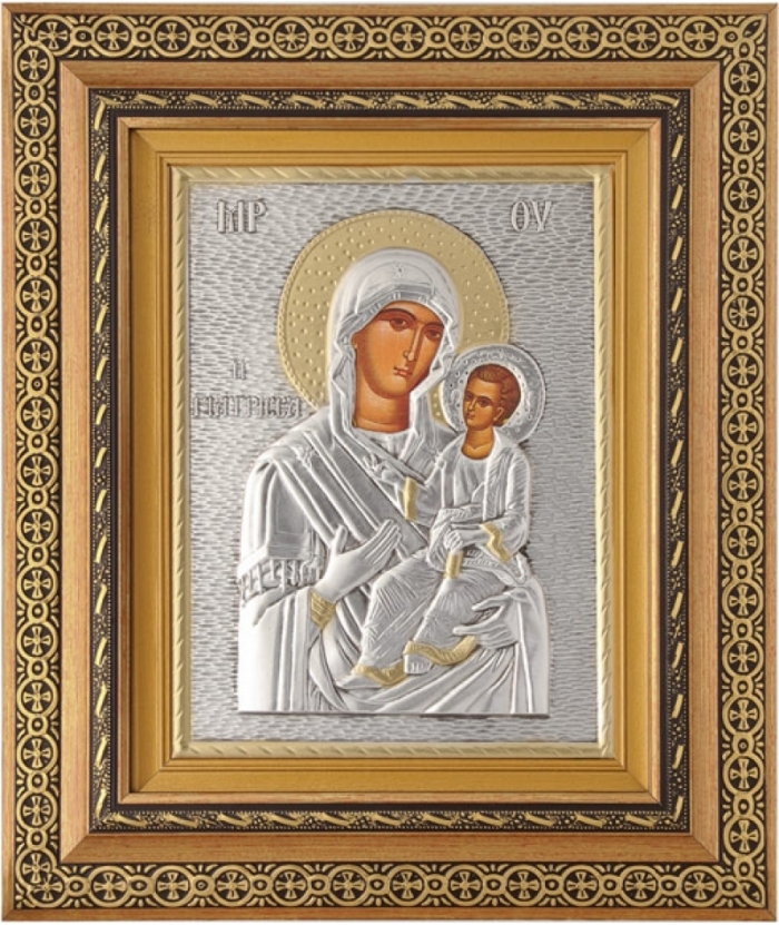 Silver Icon Carved 'Virgin Mary Doctor' 