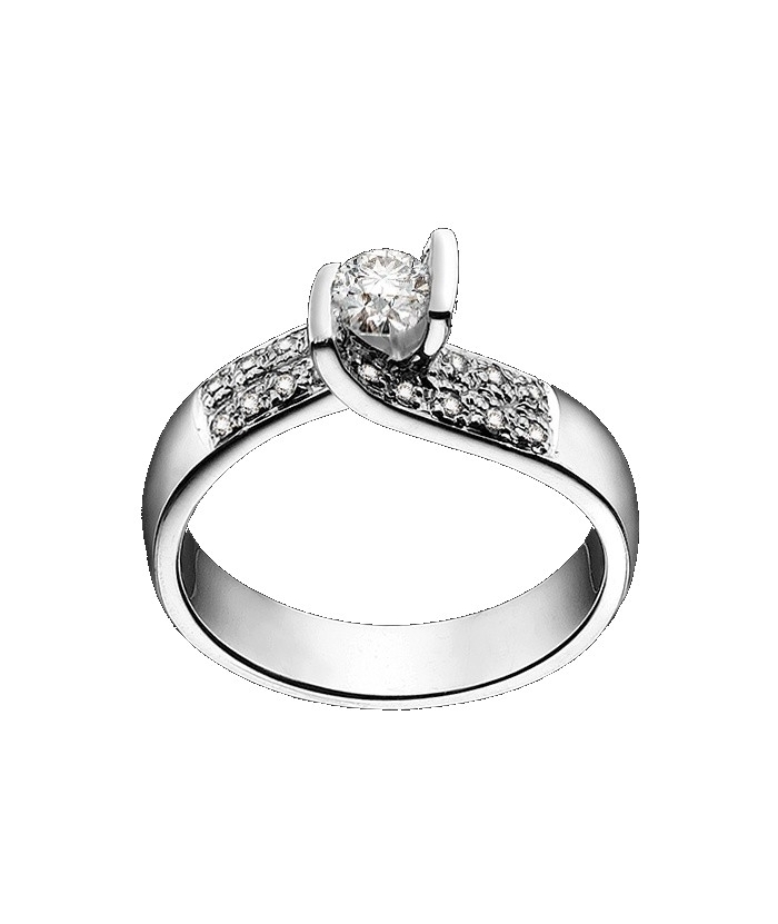 Engagement Ring K18 with Diamonds 0,28ct