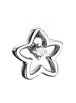 Necklace whitegold 'Star' with Diamond 2
