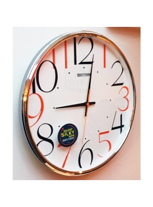 WALL CLOCK RHYTHM SILVER 2