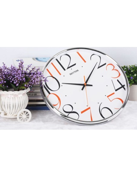 WALL CLOCK RHYTHM SILVER