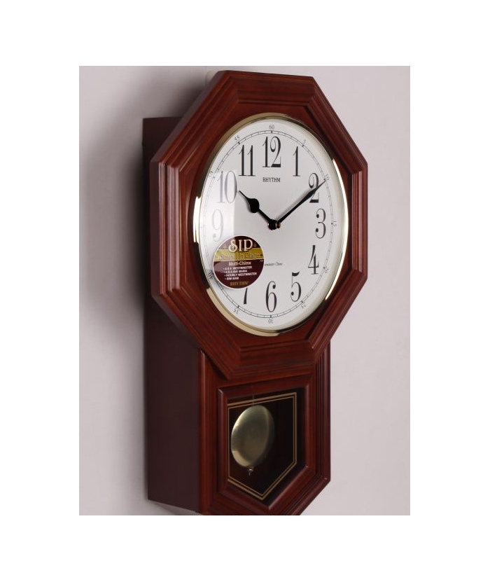 Pendulum Clock RHYTHM Quartz wooden 