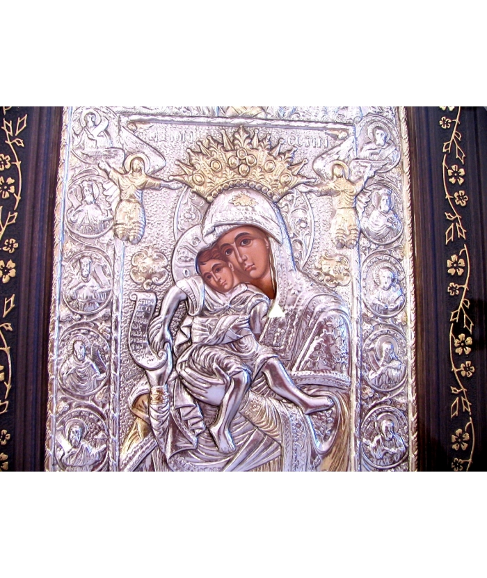 Silver icon 'MARY AksionEsti' glass 