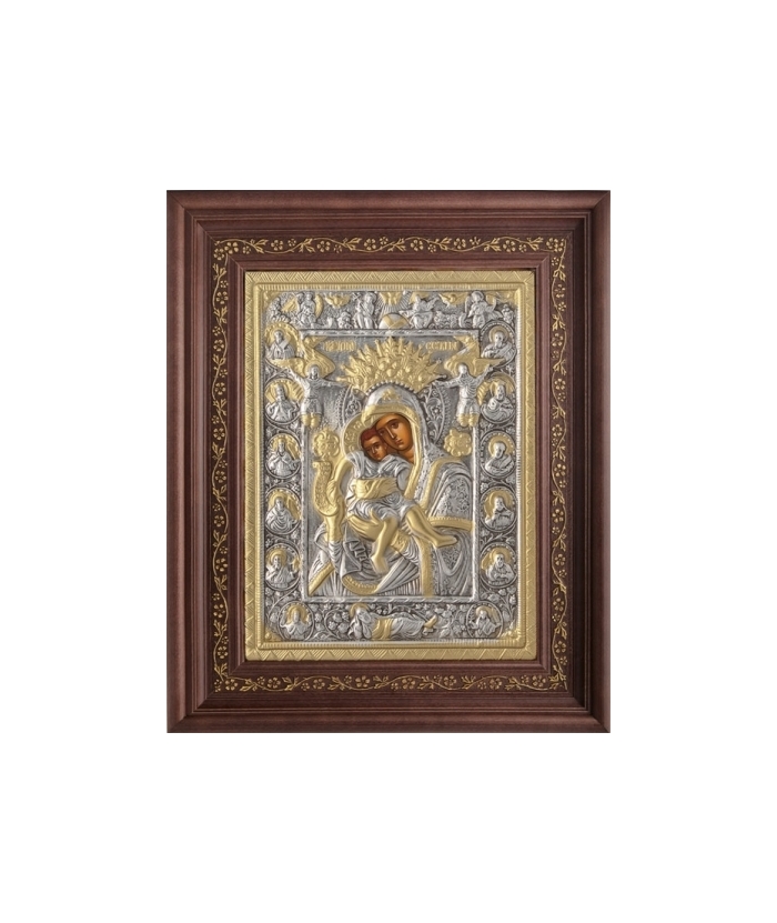Silver icon 'MARY AksionEsti' glass 