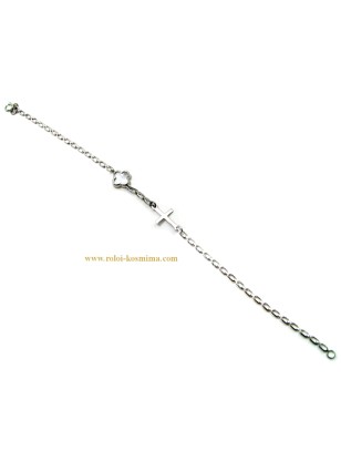 Βραχιόλι Λευκόχρυσο K14 Van Cleef & Σταυρός 2