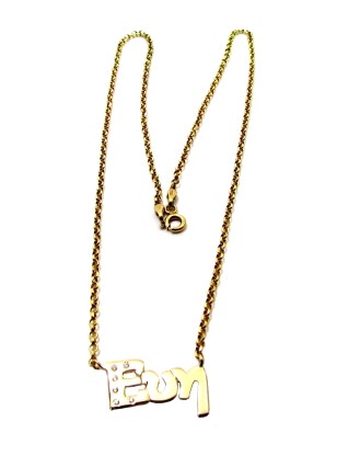 Necklace gold K14 "Name" 2