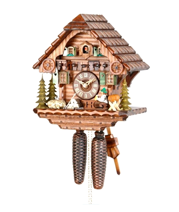 Pendulum Clock mechanical  'Cuckoo' wooden